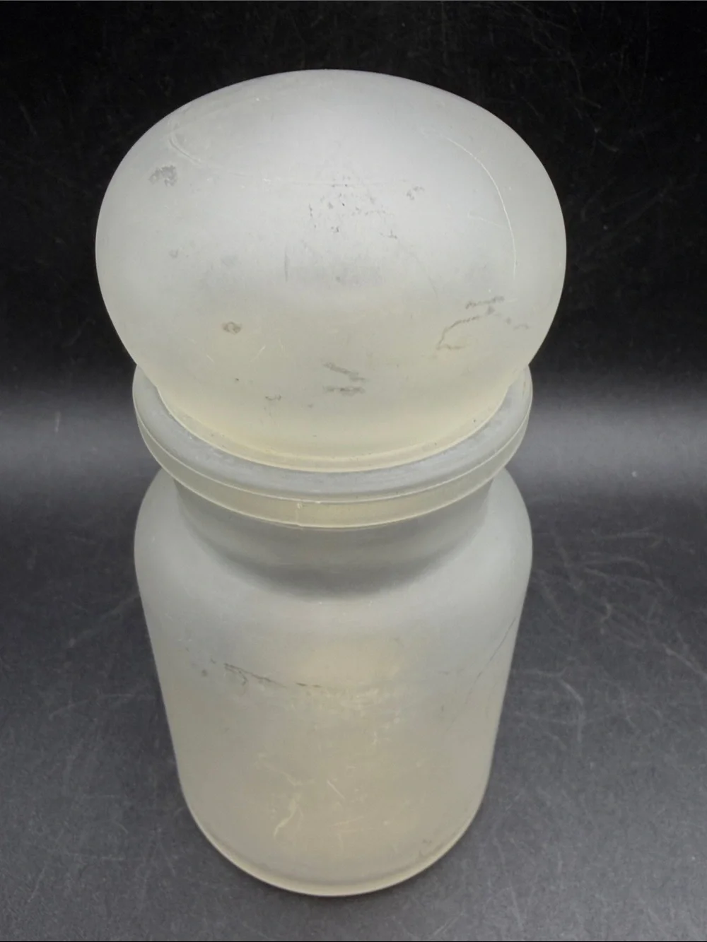 Estee Vintage Mid Century Perfumed Milk Bath Frosted Satin Glass Apothecary Jar